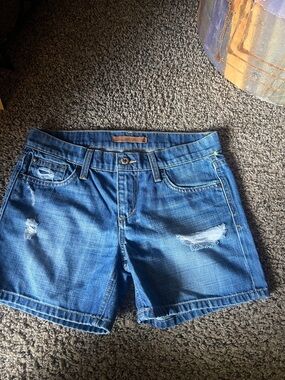Joe's Jeans Blue Distressed Denim Shorts